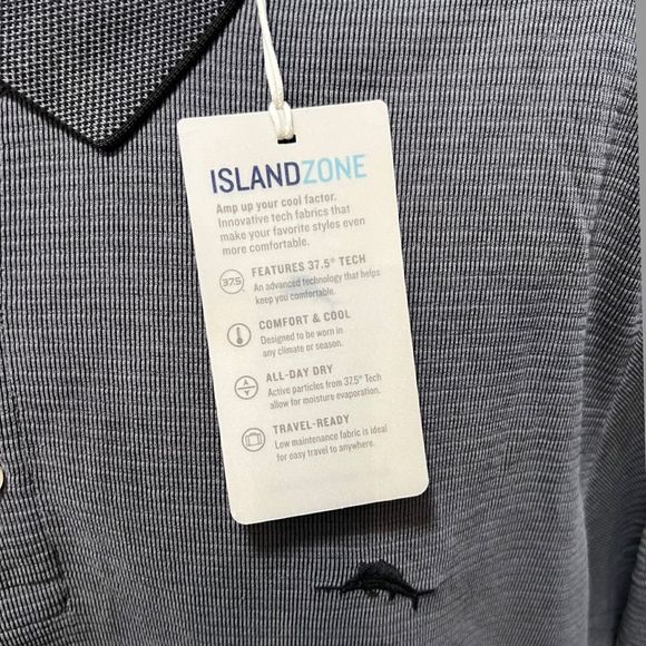 NWT Gray Tommy Bahama Island Zone Polo Shirt Size XLT - Picture 4 of 5